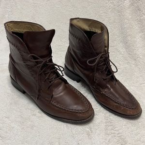 ARIAT Vintage Brown Leather Boho Gore Gothic Punk Lace Up Oxford Boots 8